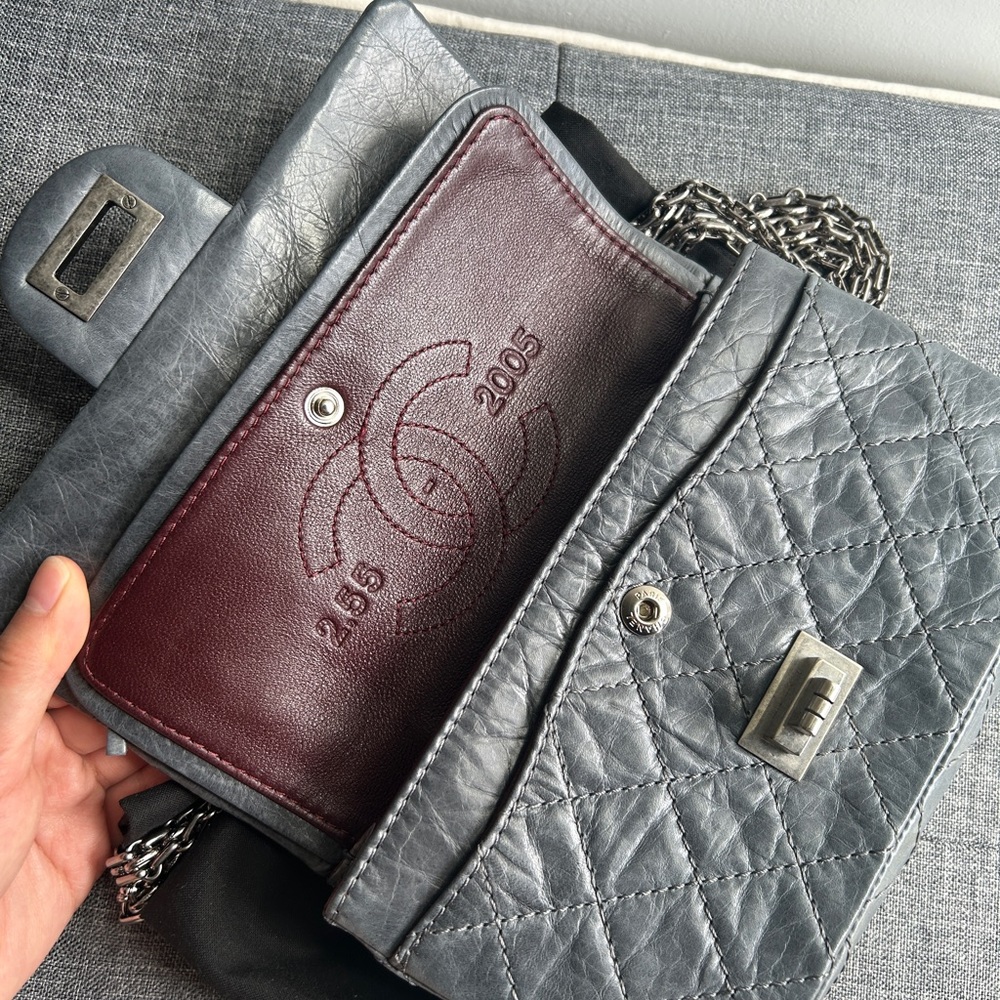 Authentic Chanel 2.55 Reissue mini grey
